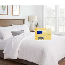 THREAD SPREAD King/California King Duvet Cover, 600 Series Bliss Collection 3Pc Egyptian Cotton Duvet Cover Set, 100% Cotton, 2 Pillow Shams, Zipper C