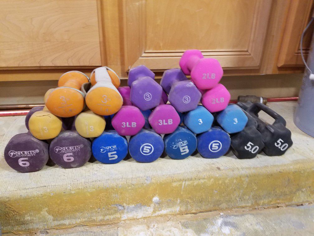 Free weight dumbbells