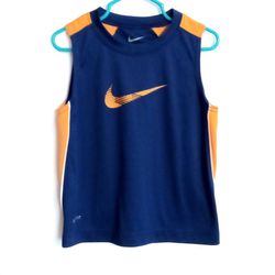 Nike boy's blue and orange Dri Fit tank top size 3T euc