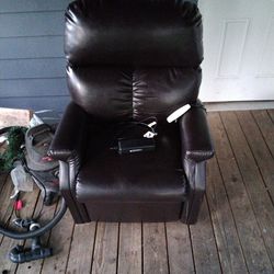 Leather Power Recliner Chair With Remote