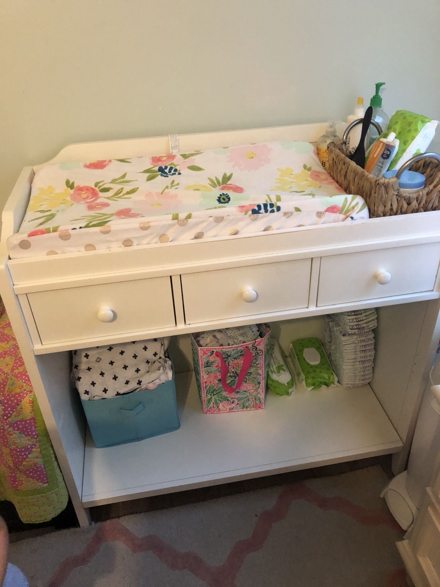 Pottery barn diaper changing table