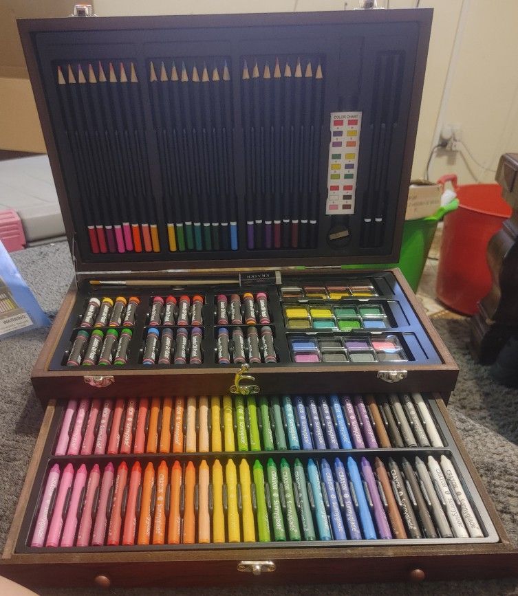 145 Piece Deluxe Art Set with wooden box artist set by popyola for Sale in  Greensboro, NC - OfferUp