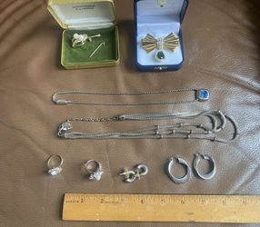 Lot Of 2 Necklaces, 2 Rings, 3 Pendants