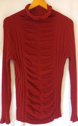 New Directions Red Ribbed Sweater - Size L