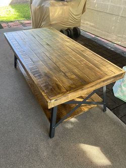 Wood Metal Coffee Table
