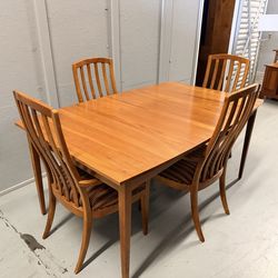 Solid cherry wood Harden Furniture dining table and chairs