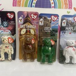 TY MCDONALD COLLECTIBLE BEANIE SET OF 4 in PACKAGE -  1999
