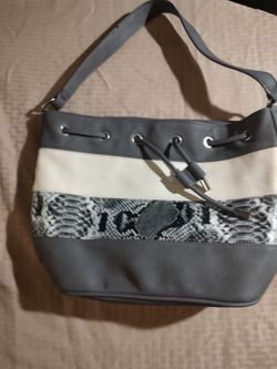 Grey And White Purse