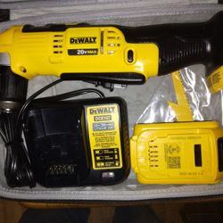 DeWalt 20 Volt Max Right Angle Drill Kit With 20 Volt Battery Multiple Voltage Charger AND Carry Case