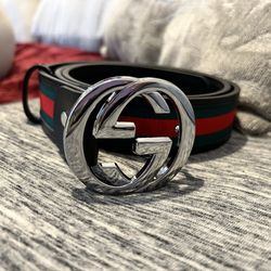 Leather and canvas belt