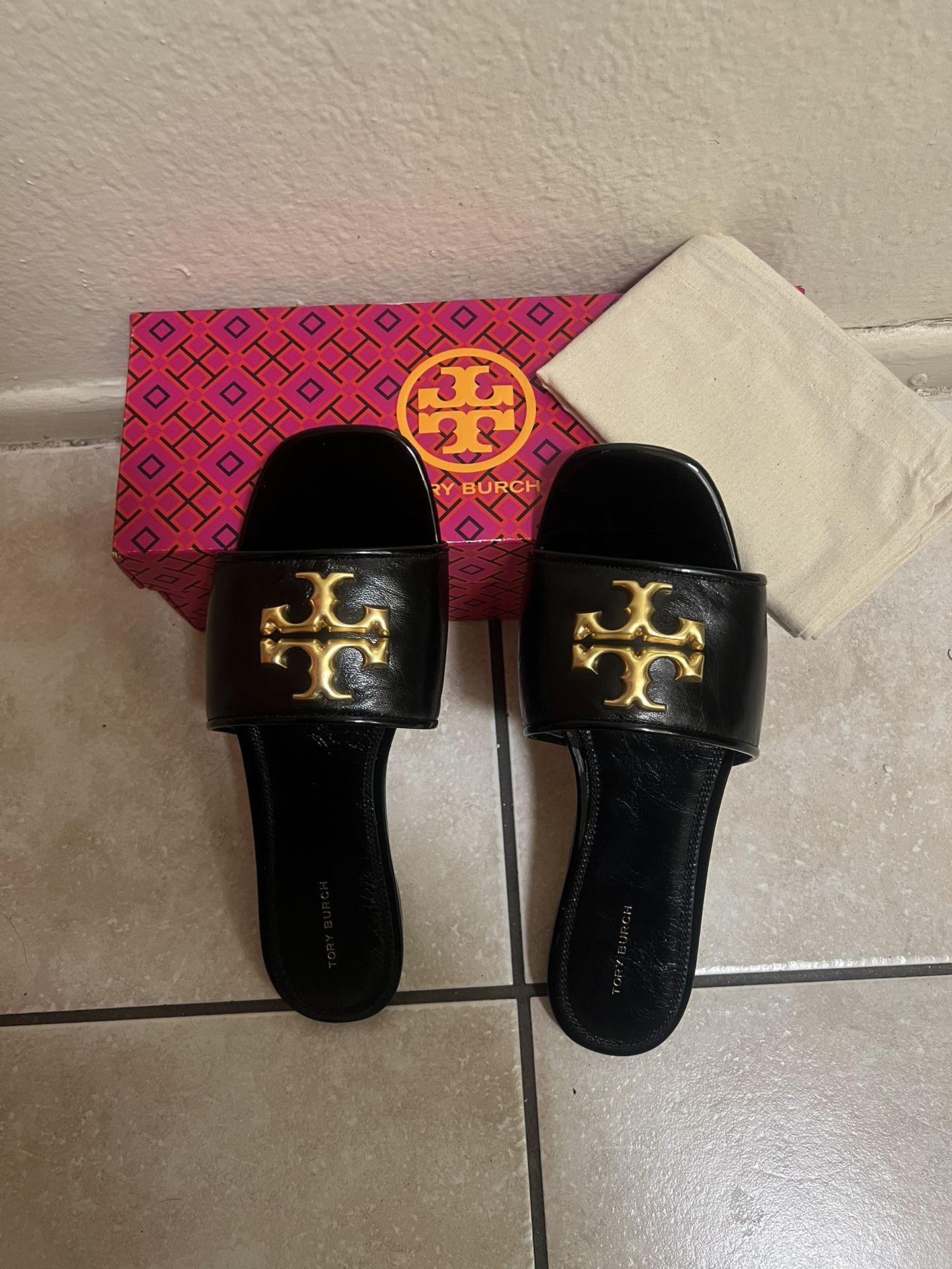 Black Eleanor Tory Burch Slides 