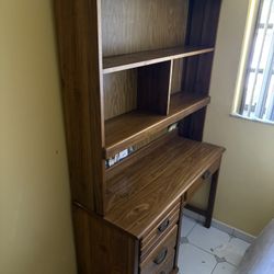 Desk with bookshelf
