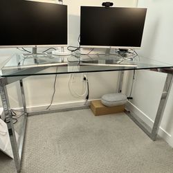 Tesso Chrome & Glass Desk