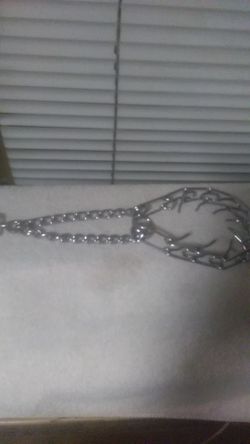 Dog choker chain collar chrome colored