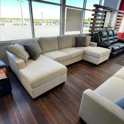 EDENFIELD LINEN DOUBLE CHAISE SECTIONAL