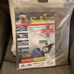 8x10 Super Heavy Duty Gray Tarp 