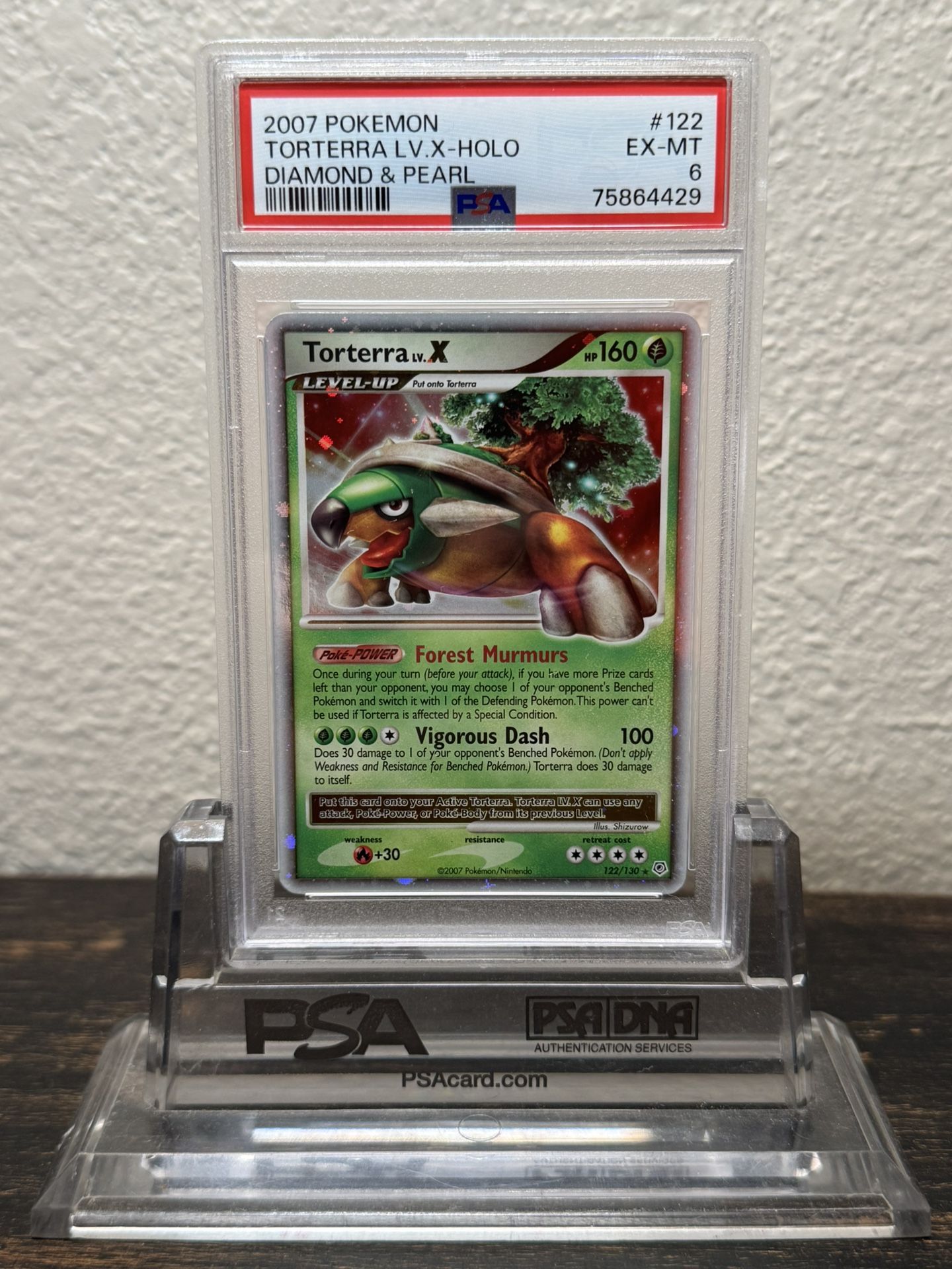 2007 Pokemon Diamond & Pearl Torterra LV.X #122 PSA 6 EX-MT