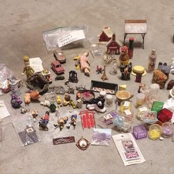 Lot Of Vtg Miniature Crafting Furniture & Decor Variety Metal, Wood, Porcelain 