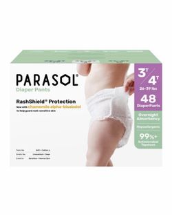 Parasol Chlorine-Free Diaper Pants (Pull-On Style) with RashShield Protection - 3T-4T: Latex-Free, No Fragrance Added, Vegan, NonToxic