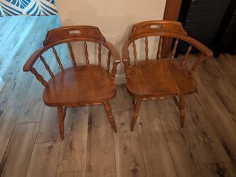Pair of Vintage Wooden Windsor Captain's Chairs - KLI Logatec