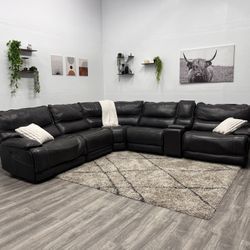 Leather Sectional Recliner Couch - Free Delivery 