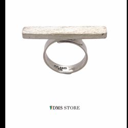 Balaam Sterling Silver Hollow Bar Adjustable Ring Brushed Bal-48