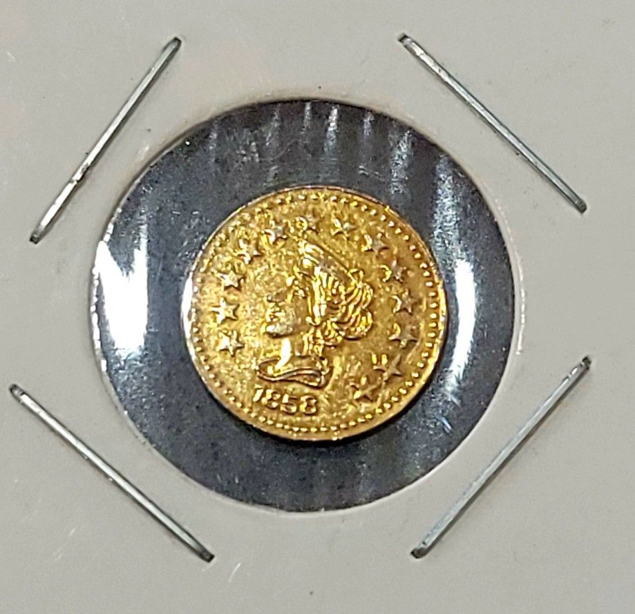 1858 California Franctional Gold 1/2 Half Dollar Token