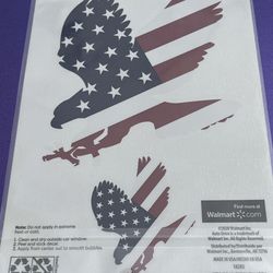 Two American Flag Eagle Decals