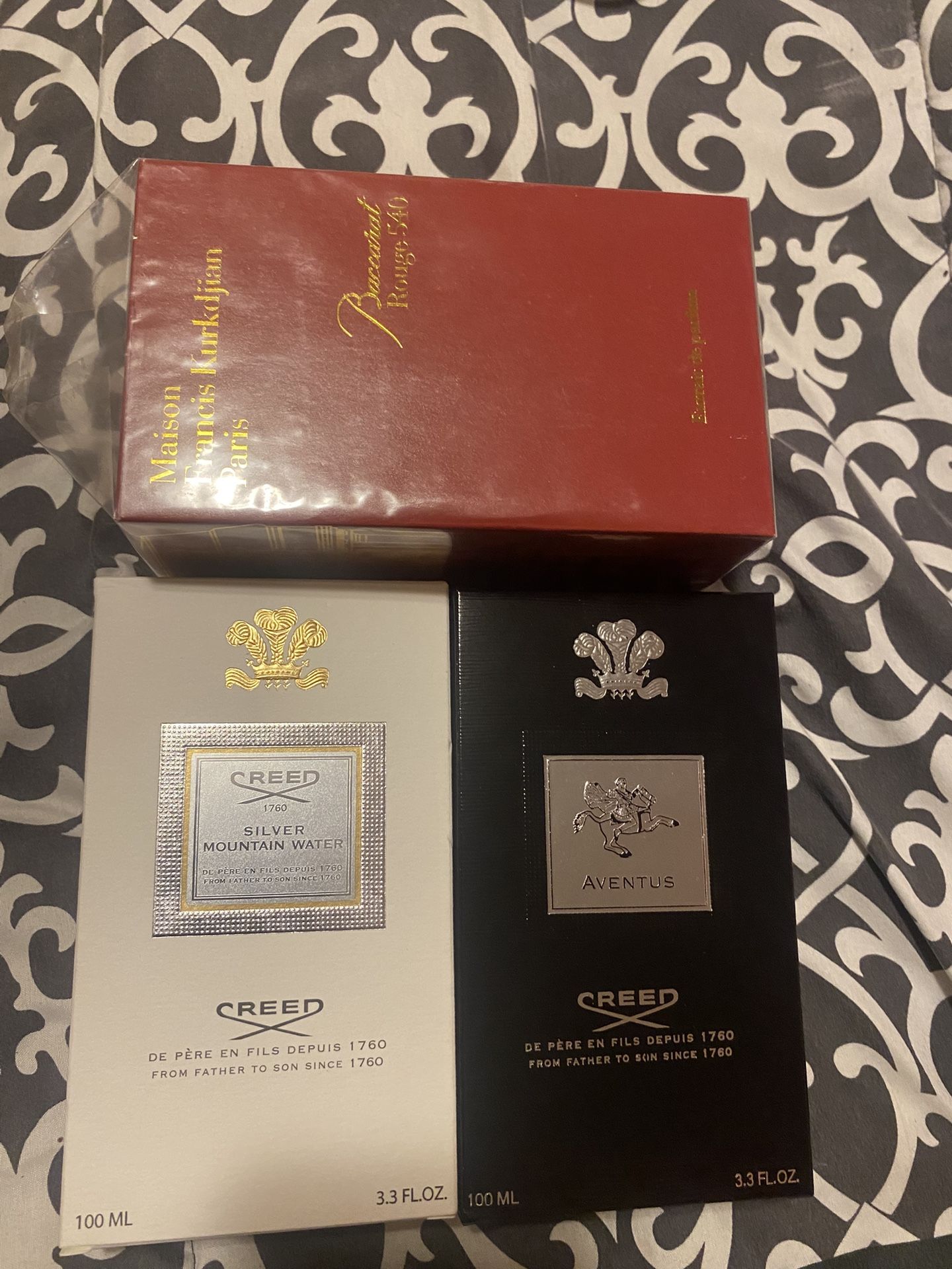 Baccarat Rouge 540 Extrait de Parfum,Creed Silver Mountain Water Cologne,Creed Aventus Cologne