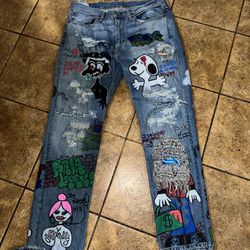 Repaired And Handrawn Levi’s 