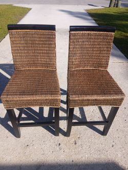 Boho Wicker Barstools