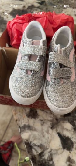 vans size silver glitter size 9 girls