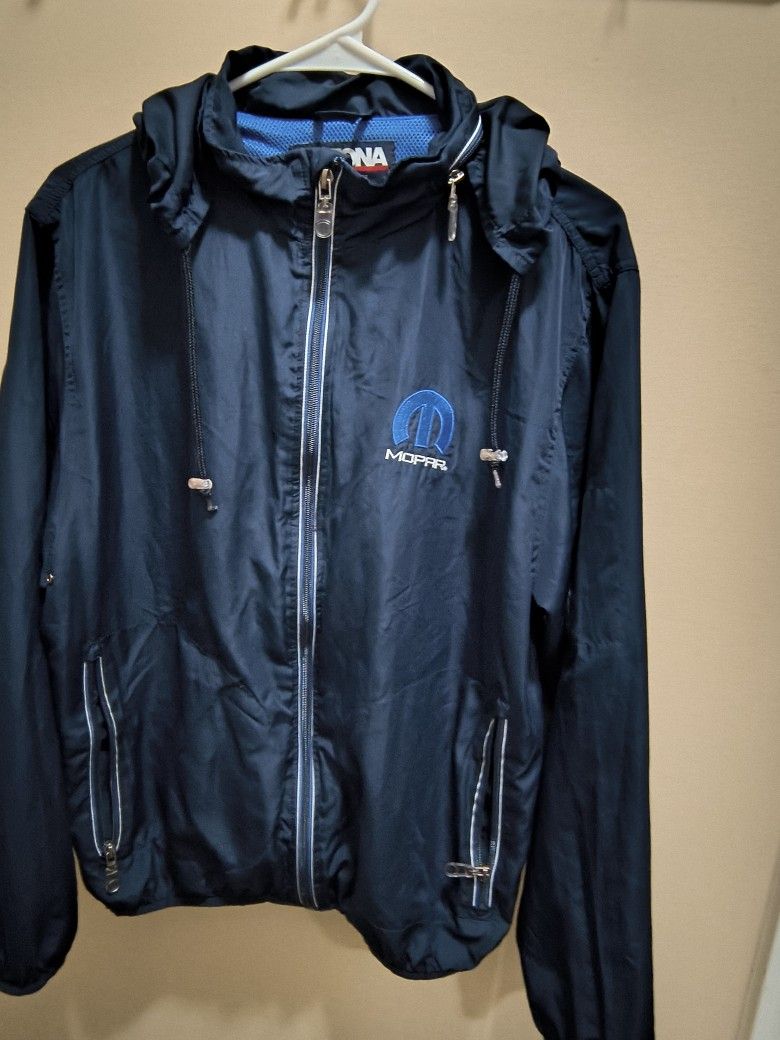 Mopar Logo Light Weight Jacket Navy Blue Size S Men Featuring Altona Canada 100% Nylon