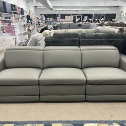 Genuine Leather Power Recliner Power Headrest Sofa 