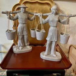 Vintage Gonder Ceramic Arts Fishing Couple - Pair (Circa 1949, Made in U.S.A)