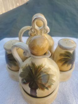 Hand Painted Condiment Set