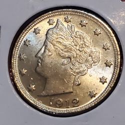 1912 USA 5C NICKEL ANTIQUE RESTRIKE COIN 