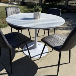 Dining Round Table With 4 Chairs Included 