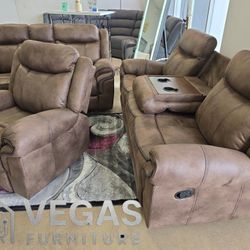 2PC-LIVING-ROOM-SET-RECLINERS  4 COLOR AVAILABLE 