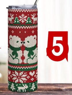 Christmas Ugly Sweater pattern Skinny Tumbler