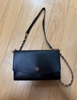 Tory Burch Black Crossbody with Gold Chain Strap