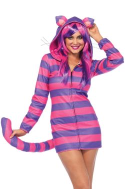 New Leg Avenue Cheshire Cat Fleece Costume Women's Size Large Alice in Wonderland
