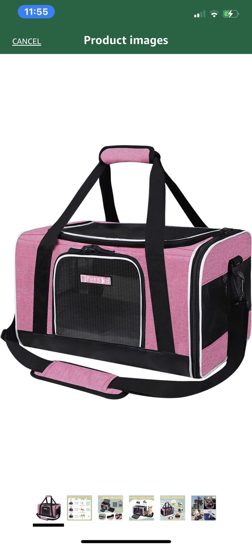 Pink Pet Carrier With Accessories Included