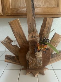 Rustic Wooden Turkey Thanksgiving Decoration