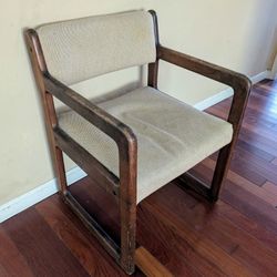 used cushioned wood reception chair