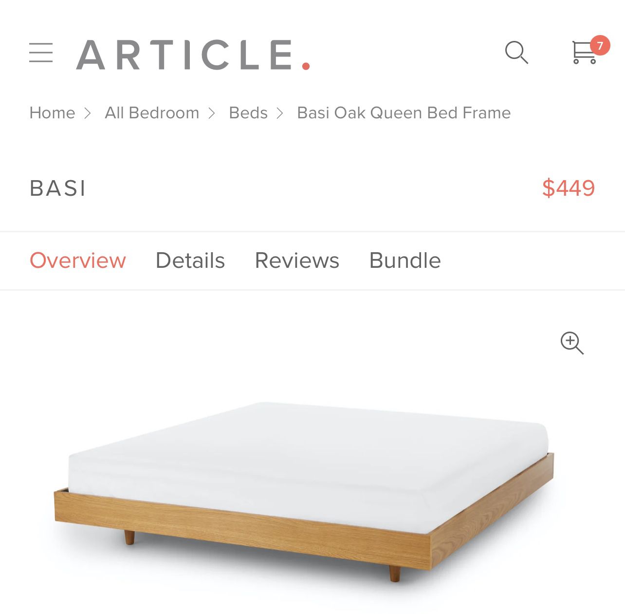 Article Furniture Queen Bed