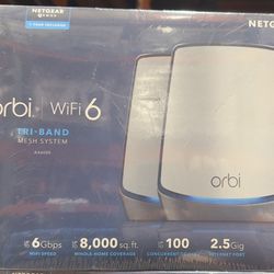 Orbi Tri-Band WiFi 6 Mesh System 6Gbps Router +2 Satellites AX6000 NEW