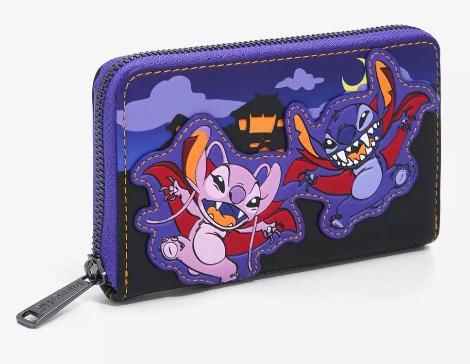 (NWT) Loungefly Disney Lilo & Stitch: The Series Vampire Angel & Stitch Small Zip Wallet