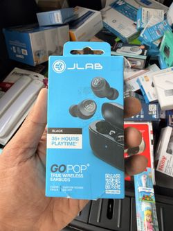 JLab Go Pop+ Wireless Bluetooth Running Earbuds, Open Box, Brand New