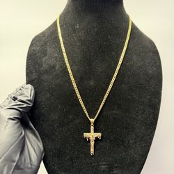 10K Gold Cross Chain